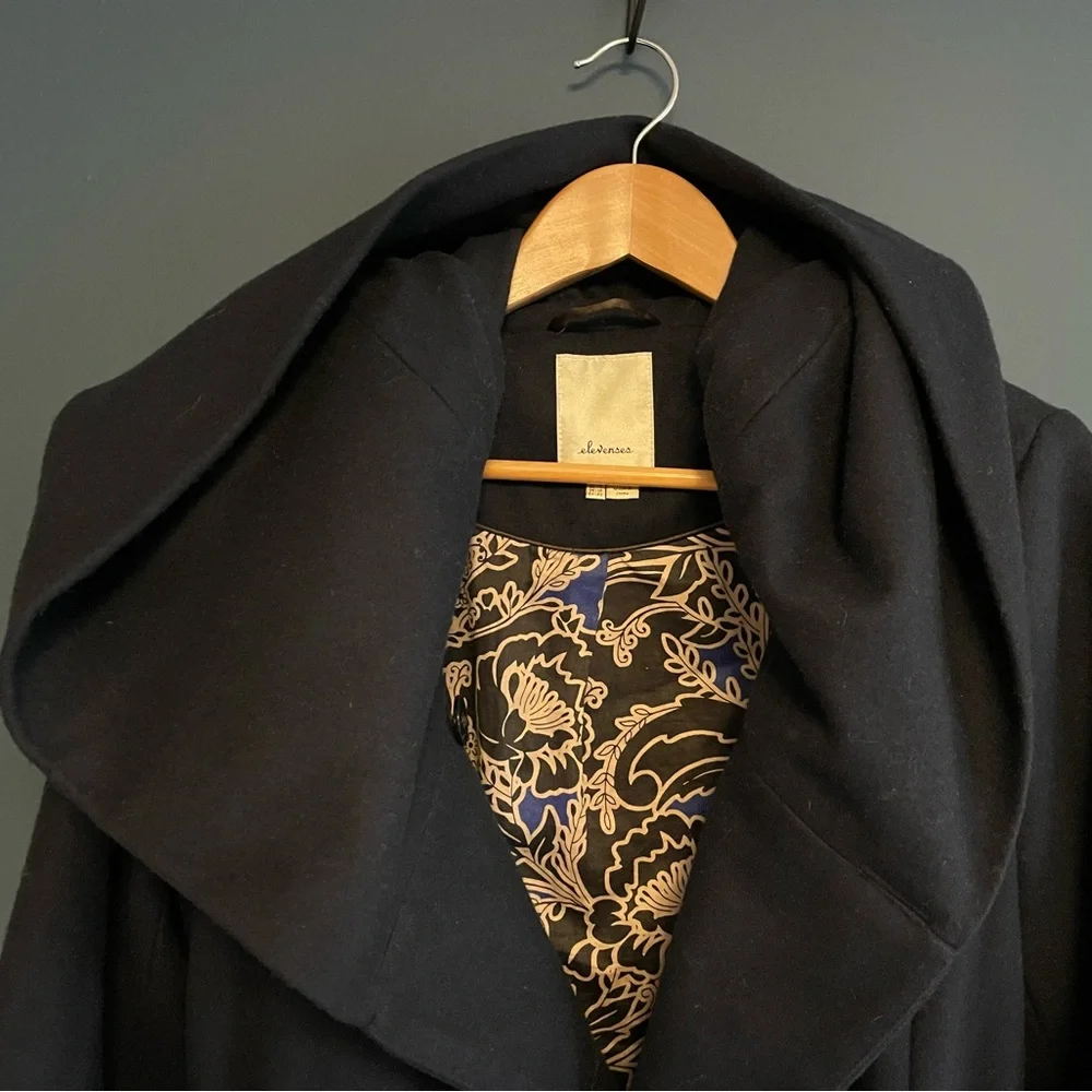 Elevenses dark blue peacoat size 10 - Picture 3 of 9